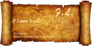Flamm Leó névjegykártya